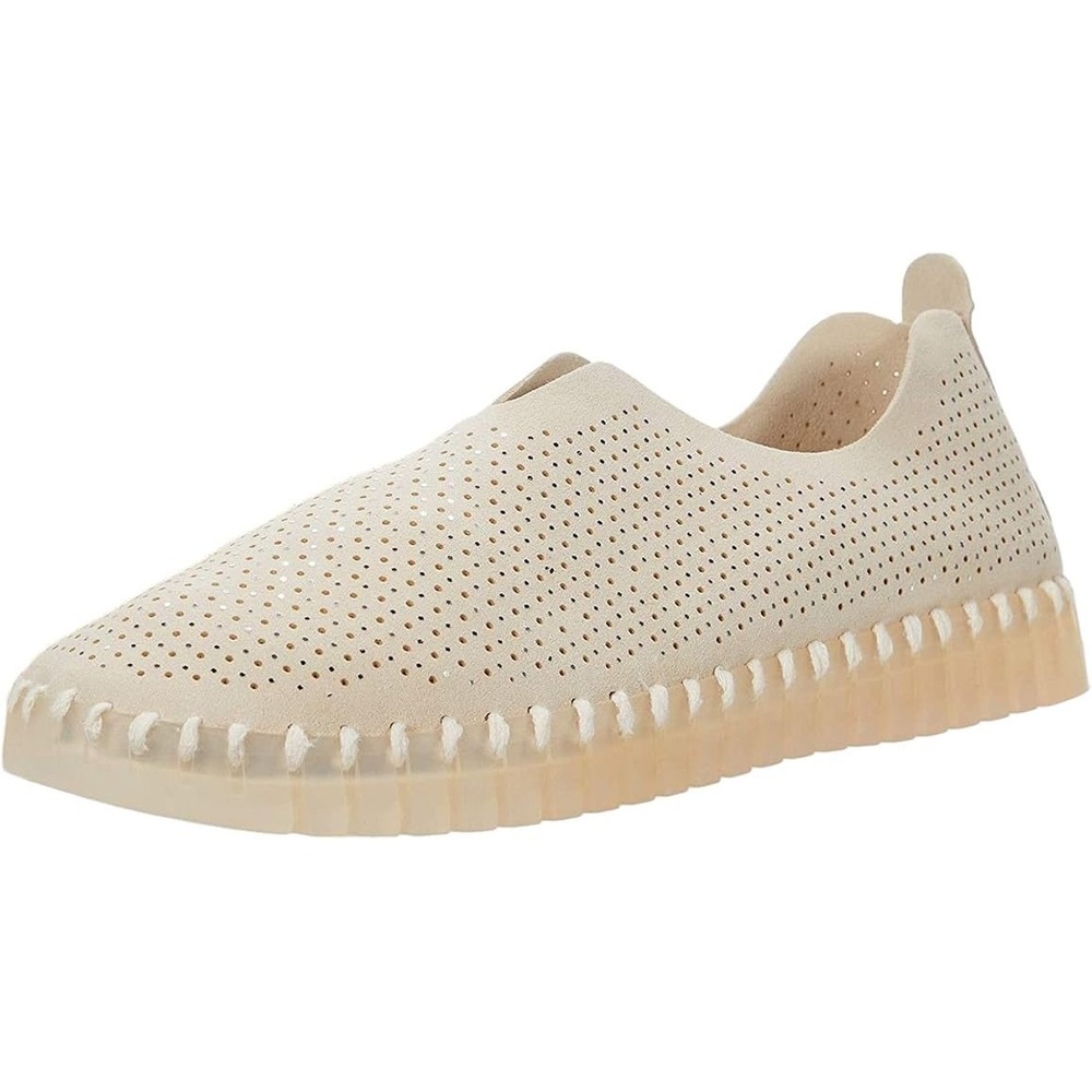 Ilse Jacobsen Womens Tulip138lux Loafer Beige Perforated Slip On Flat Size 41